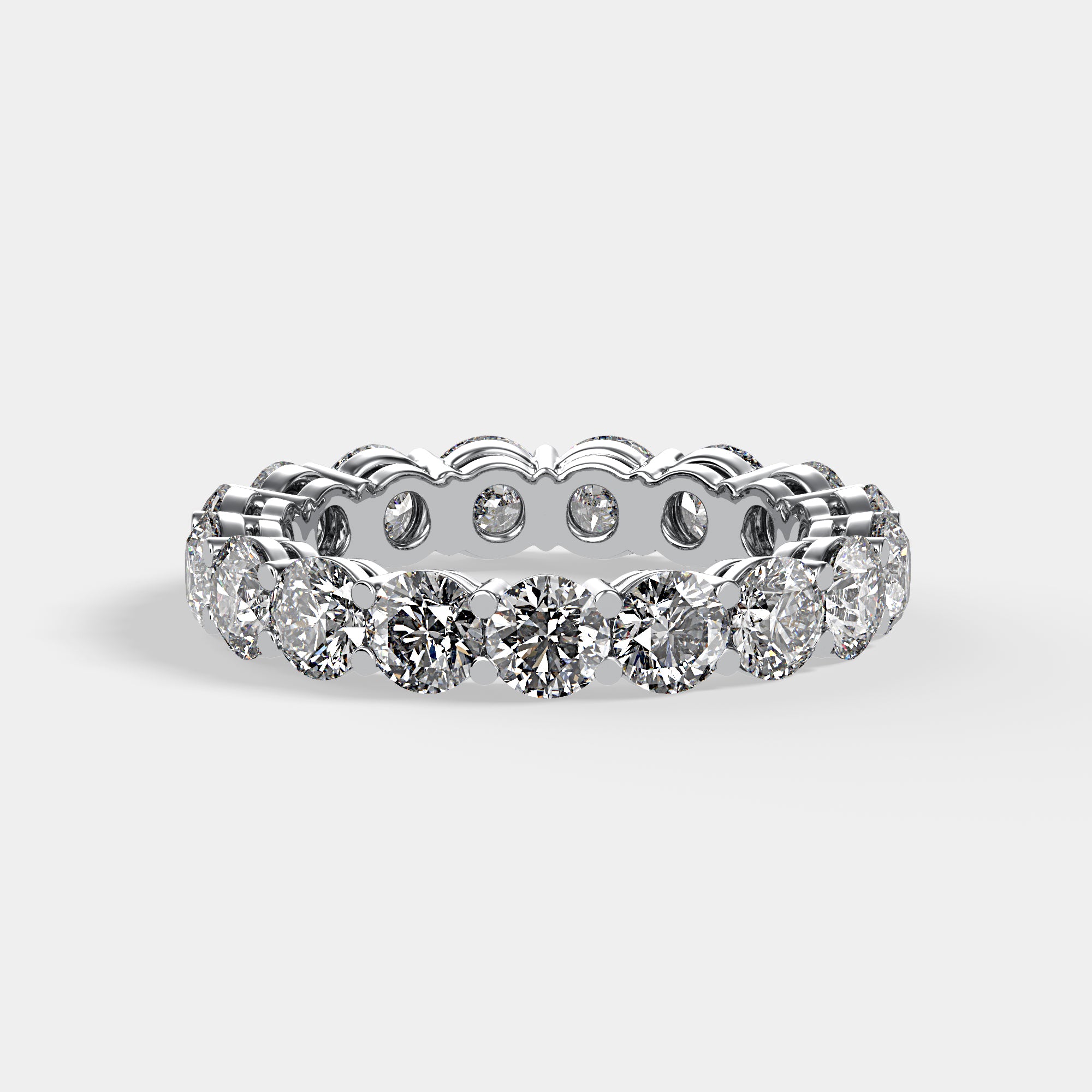 Round Brilliant Shared Prong Eternity Band | Lab Diamond