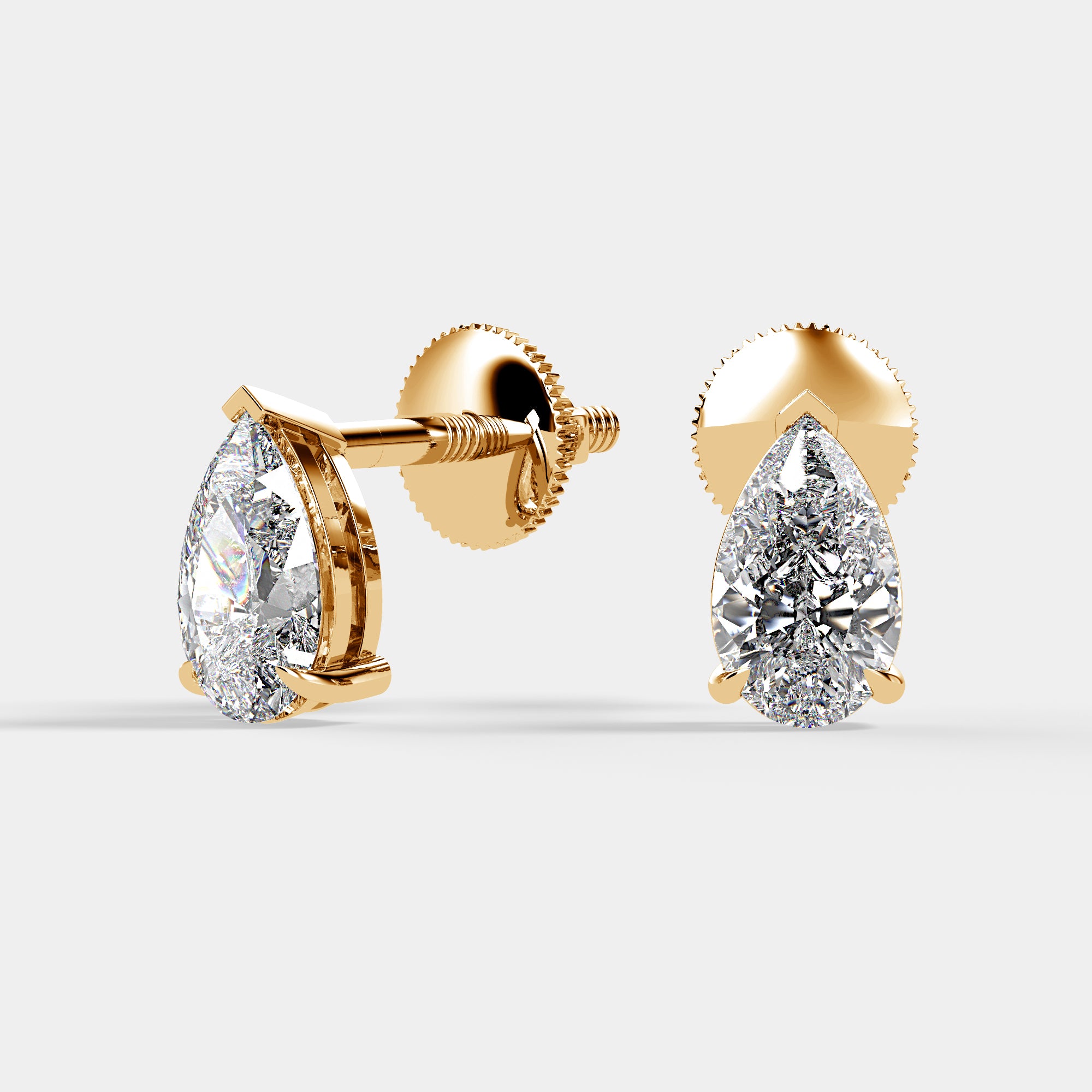 Pear Cut Stud Earrings | Lab Diamond