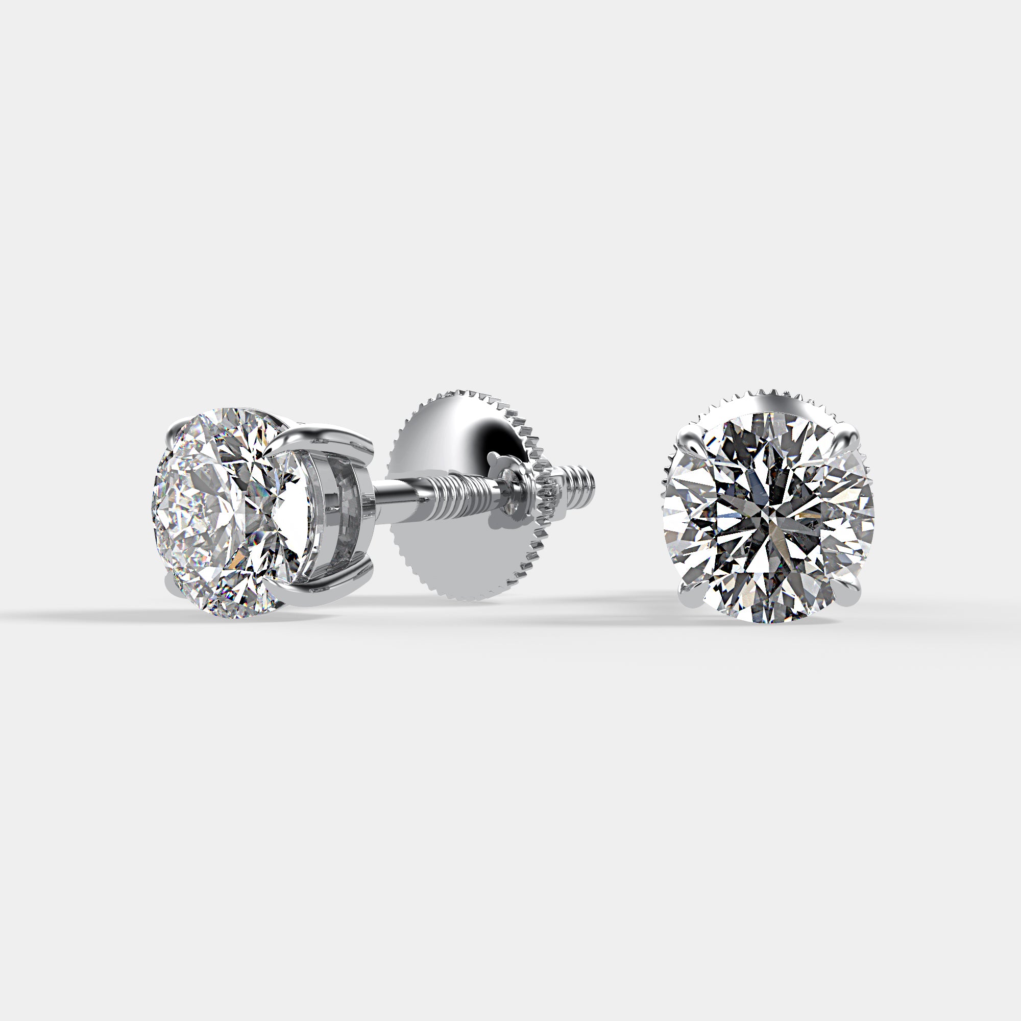Round Brilliant Stud Earrings | Lab Diamond