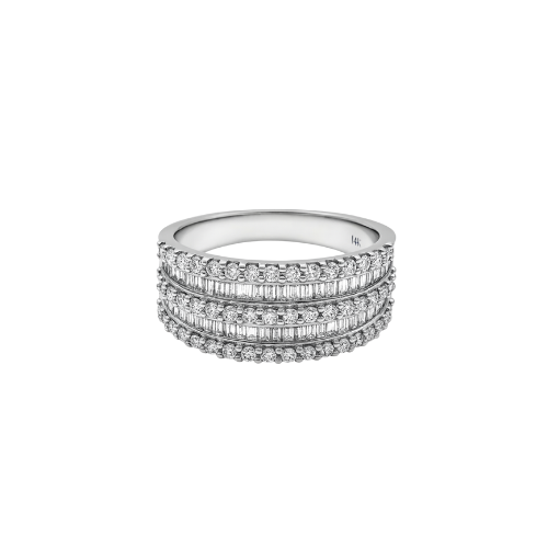 Double Tier Pave x Baguette Statement Ring