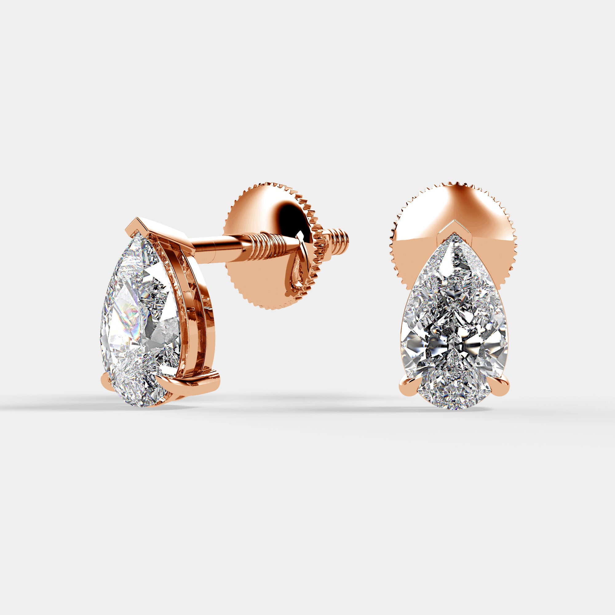 Pear Cut Stud Earrings | Lab Diamond